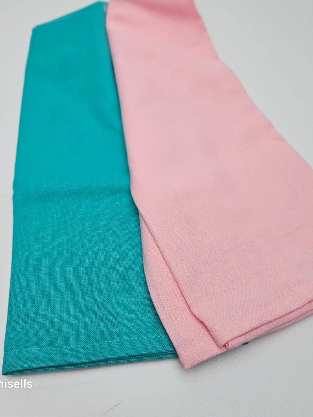 christmas kitchen towel ste in pink and teal
